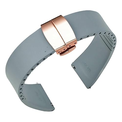 yeziu Fluorelastomer FKM Uhrenarmbänder Für Omega Uhrenarmband Armband Für Cartier(Grayr,19mm) von yeziu
