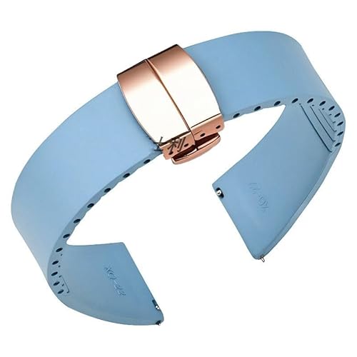 yeziu Fluorelastomer FKM Uhrenarmbänder Für Omega Uhrenarmband Armband Für Cartier(Light bluer,22mm) von yeziu
