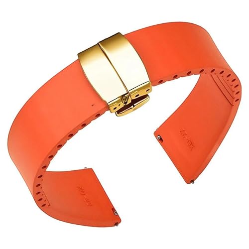 yeziu Fluorelastomer FKM Uhrenarmbänder Für Omega Uhrenarmband Armband Für Cartier(Orangeg,20mm) von yeziu