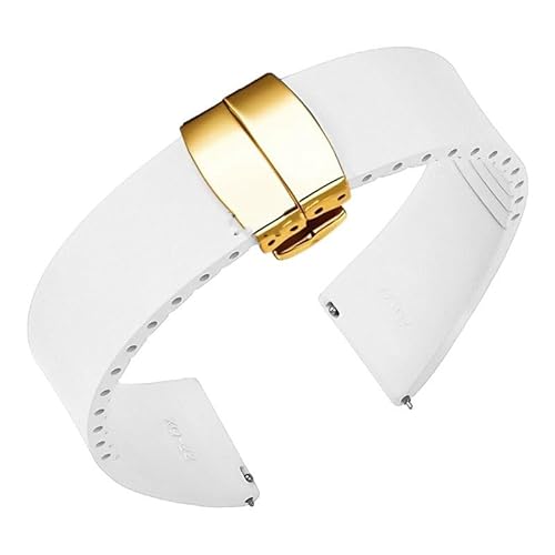 yeziu Fluorelastomer FKM Uhrenarmbänder Für Omega Uhrenarmband Armband Für Cartier(Whiteg,22mm) von yeziu