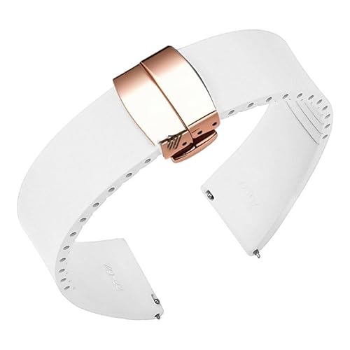 yeziu Fluorelastomer FKM Uhrenarmbänder Für Omega Uhrenarmband Armband Für Cartier(Whiter,21mm) von yeziu