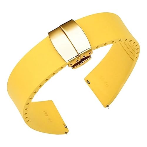 yeziu Fluorelastomer FKM Uhrenarmbänder Für Omega Uhrenarmband Armband Für Cartier(Yellowg,19mm) von yeziu