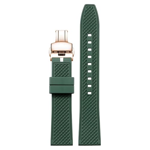 yeziu Fluorkautschuk-Uhrenarmband für Omega, Silikon-Uhrenarmbänder, Armband für Rolex Submariner(Greenr,21mm) von yeziu