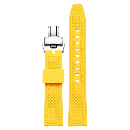 yeziu Fluorkautschuk-Uhrenarmband für Omega, Silikon-Uhrenarmbänder, Armband für Rolex Submariner(Yellows,21mm) von yeziu