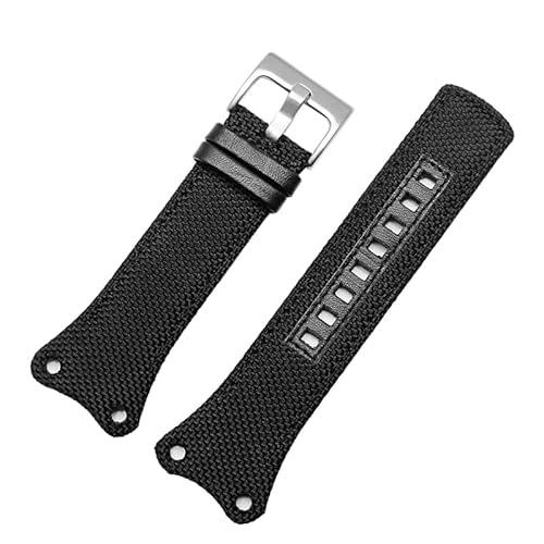 yeziu Für CK Eager Serie K4b384b3 K4b371b6 K4b371b3 Abenteuer Outdoor Nylon Schwarz Leinwand Armband(Black-Steel-K2) von yeziu