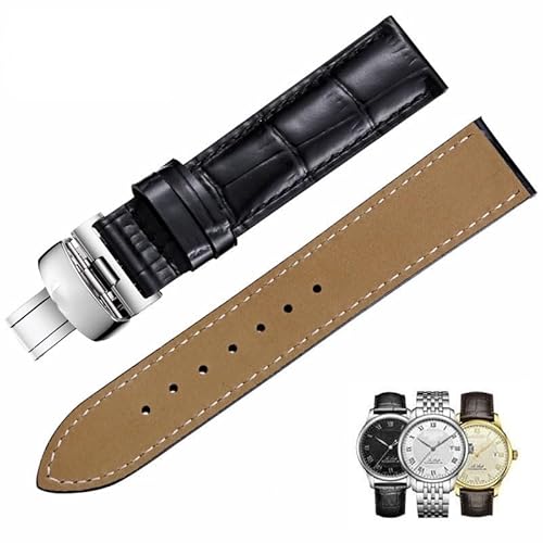 yeziu Für Tissot 1853 Le Locke T462 gürtel männer frauen lederband mit butterfly schnalle uhr kette zubehör(BlacksL,21mm) von yeziu