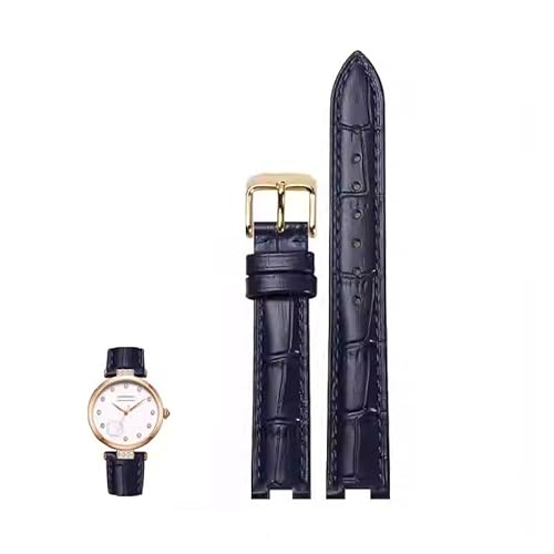 yeziu Gekerbtes Lederarmband für GC PASHA DE Herren- und Damen-Spezialarmband für Rossini(Bluer,21-15mm) von yeziu