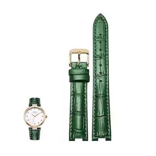 yeziu Gekerbtes Lederarmband für GC PASHA DE Herren- und Damen-Spezialarmband für Rossini(Greenr,18-9mm) von yeziu