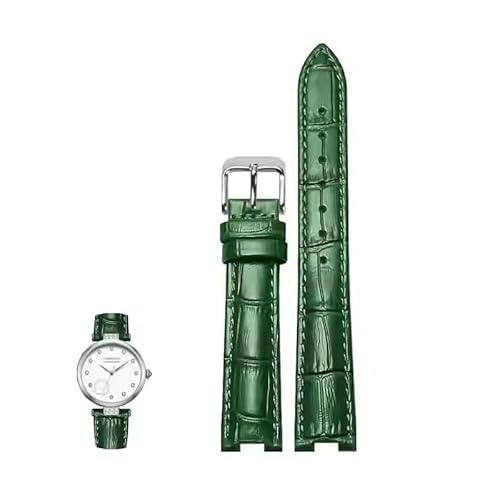 yeziu Gekerbtes Lederarmband für GC PASHA DE Herren- und Damen-Spezialarmband für Rossini(Greens,22-13mm) von yeziu