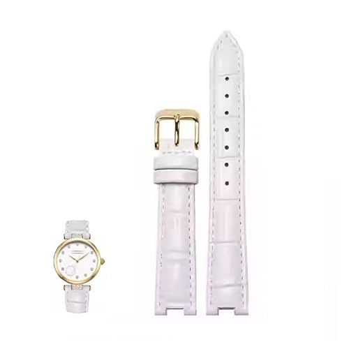 yeziu Gekerbtes Lederarmband für GC PASHA DE Herren- und Damen-Spezialarmband für Rossini(Whiter,22-14mm) von yeziu