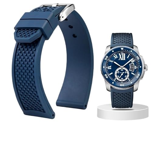 yeziu Kautschukarmband für Cartier Calibre De WSCA0006 Tank London Serie(Blues,23mm-20mm) von yeziu