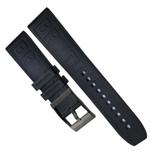 yeziu Kautschukarmbanduhr für Breitling SUPEROCEAN Avenger Color Armband Tauchsportarmband(Black black,20mm) von yeziu
