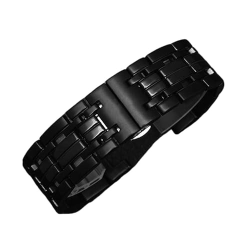 yeziu Klassisches konkaves Edelstahlarmband für GC-Uhren. Solide Glieder.(Black,20x11mm) von yeziu