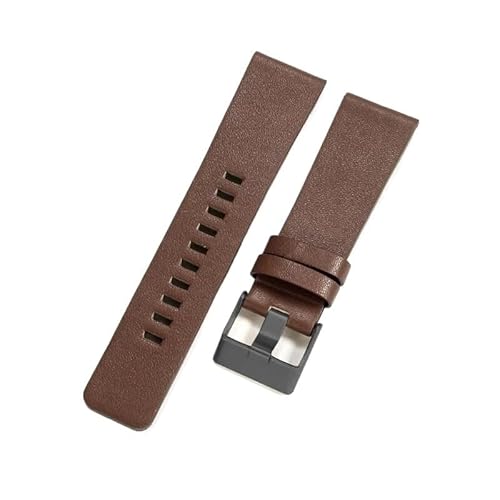yeziu Leder-Uhrenarmbänder für Diesel Simple Plain Cowhide Coffee Watch Strap(Brown-Black-K3,30mm) von yeziu