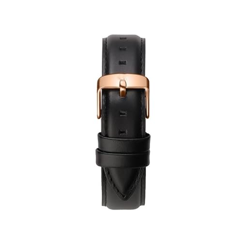 yeziu Leder Uhrenarmband Damen und Herren mit Dornschließe für DW Uhrenketten(Blackr,20mm) von yeziu