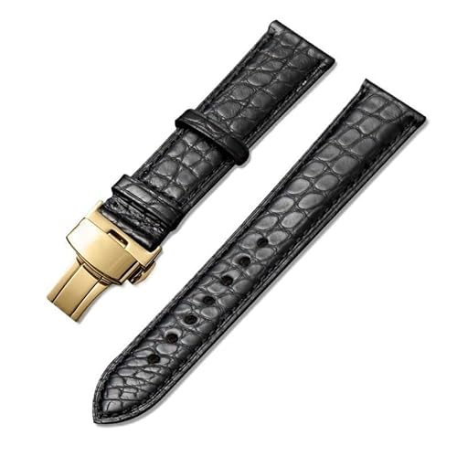 yeziu Leder-Uhrenarmband für Maurice Lacroix Artisan Unisex mit Schmetterlingsschnalle(Blackbg1,22mm) von yeziu