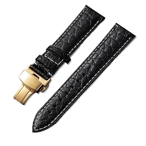 yeziu Leder-Uhrenarmband für Maurice Lacroix Artisan Unisex mit Schmetterlingsschnalle(Blackwg1,22mm) von yeziu