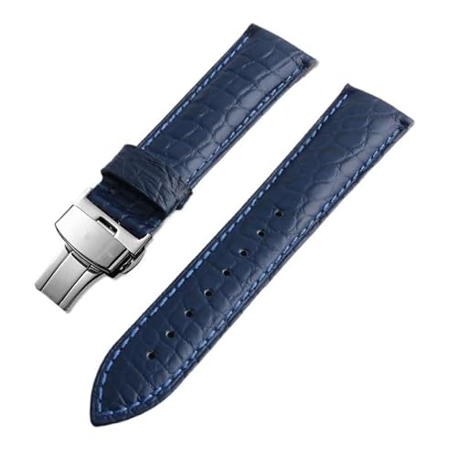 yeziu Leder-Uhrenarmband für Maurice Lacroix Artisan Unisex mit Schmetterlingsschnalle(Blues1,22mm) von yeziu