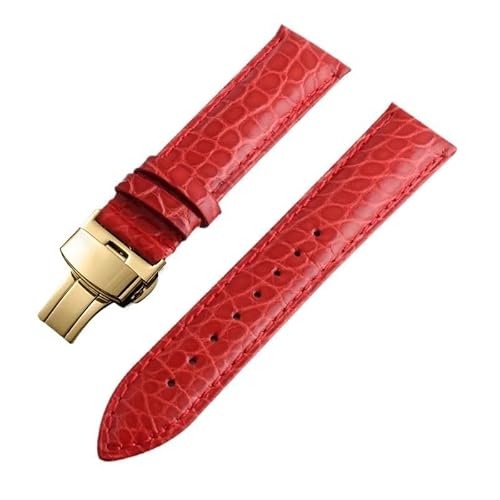 yeziu Leder-Uhrenarmband für Maurice Lacroix Artisan Unisex mit Schmetterlingsschnalle(Redg1,22mm) von yeziu