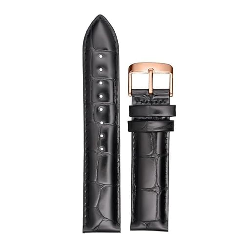 yeziu Leder-Uhrenarmband passend für Daniel Wellington Uhrenkette aus Rindsleder mit Dornschließe(Blackr1,20mm) von yeziu