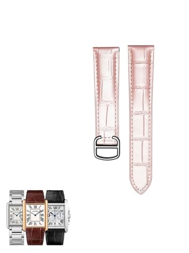 yeziu Lederarmbänder Für Cartier Tank London Solo Clé De Caliber(Pinks,20 * 18mm) von yeziu
