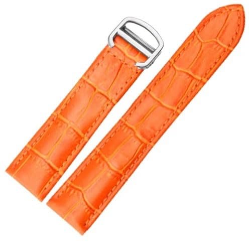 yeziu Lederarmband Für Cartier Tank Solo Fashion Armband(Orange-silver,22mm) von yeziu