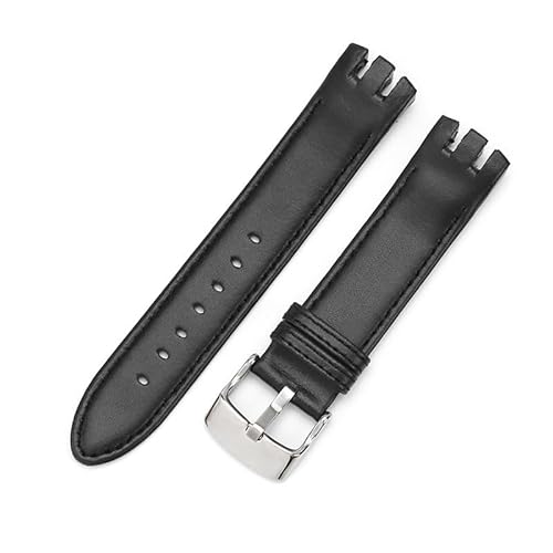 yeziu Lederarmband für Swatch Yts401 402403g Arc Interface Armband Zubehör 20mm(Black-Steel) von yeziu