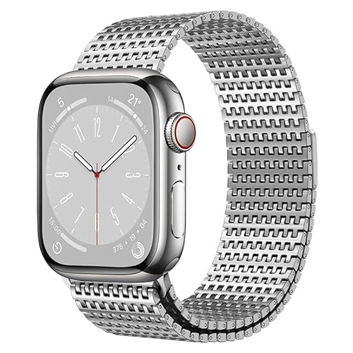 yeziu Magnetisches Uhrenarmband für Apple Watch Ultra 2 Edelstahlarmband für iWatch Serie 10 9 8 7 6 5 4 SE(Silver,38/40/41mm) von yeziu