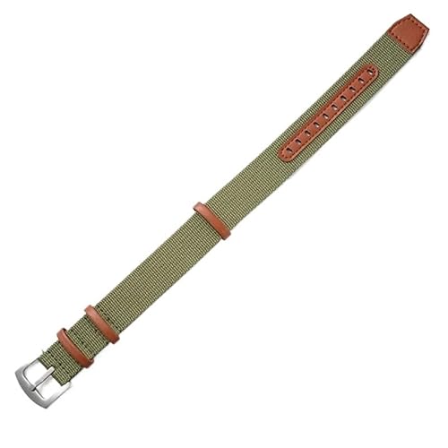 yeziu Nylon Lederband Frauen Männer Sport Armband Weiches Armband Für Hamilton Khaki Feld(Green-silver,22mm) von yeziu