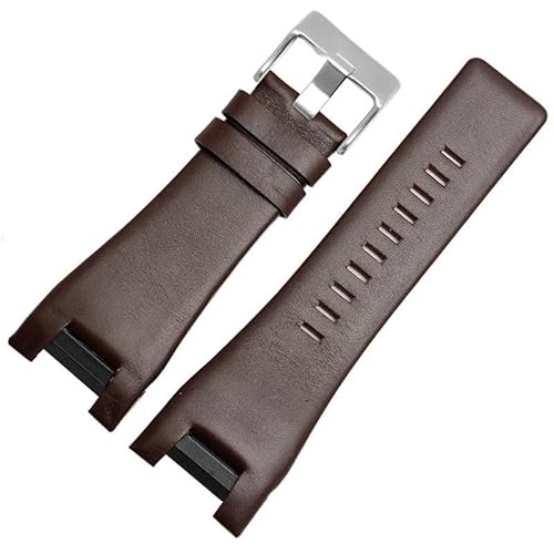yeziu Rindsleder Uhrenarmband für Diesel DZ1216 DZ1273 DZ4246 DZ4247 DZ287 Herren Armband Armband(Brown silver B) von yeziu