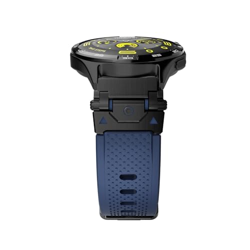 yeziu Silikon-Edelstahl-Armband für Huawei Watch GT5/4 3 pro 43 46 mm Armband(Black blue,Watch4pro) von yeziu