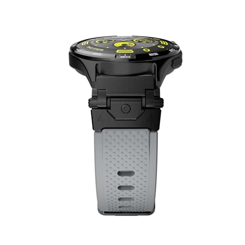 yeziu Silikon-Edelstahl-Armband für Huawei Watch GT5/4 3 pro 43 46 mm Armband(Black grey,GT5pro 46mm) von yeziu