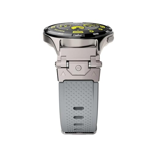 yeziu Silikon-Edelstahl-Armband für Huawei Watch GT5/4 3 pro 43 46 mm Armband(Titanium grey,22mm) von yeziu