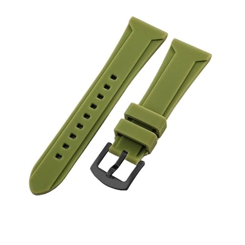 yeziu Silikon Herren Uhrenarmband für Diesel DZ4318/7395/4496/4323 Gummiband(Army greenb a,24mm) von yeziu