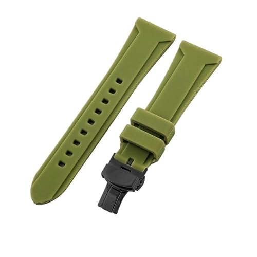 yeziu Silikon Herren Uhrenarmband für Diesel DZ4318/7395/4496/4323 Gummiband(Army greenb b,24mm) von yeziu