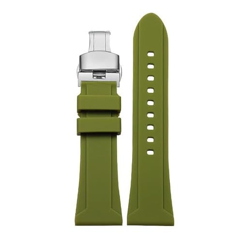 yeziu Silikon-Uhrenarmbänder für Diesel-Modelle DZ4318 DZ4323 DZ7395 Gummi-Uhrenarmband große Zifferblätter(Army greens b,24mm) von yeziu