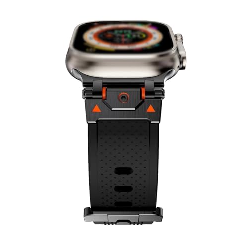 yeziu TPU-Sportarmband für Apple Watch Band Ultra 2 49 mm 10 9 8 7 46 mm 45 mm Luxus-Herrenarmband Correa iWatch 6 5 4 3 SE 44/42/41/38 mm(BB,S10-46MM) von yeziu