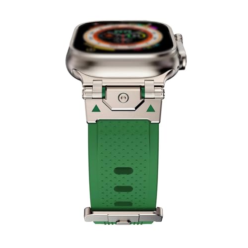 yeziu TPU-Sportarmband für Apple Watch Band Ultra 2 49 mm 10 9 8 7 46 mm 45 mm Luxus-Herrenarmband Correa iWatch 6 5 4 3 SE 44/42/41/38 mm(StarGr,S10-46MM) von yeziu