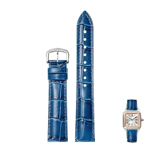 yeziu Uhrenarmbänder Aus Echtem Leder Für Cartier Tank Santos Uhrenarmband Mit Dornschließe(Blues1,22mm) von yeziu