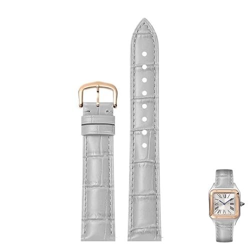 yeziu Uhrenarmbänder Aus Echtem Leder Für Cartier Tank Santos Uhrenarmband Mit Dornschließe(Grayr,22mm) von yeziu