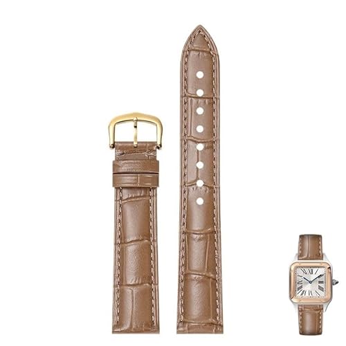 yeziu Uhrenarmbänder Aus Echtem Leder Für Cartier Tank Santos Uhrenarmband Mit Dornschließe(Milk tea colorg,20mm) von yeziu