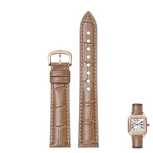 yeziu Uhrenarmbänder Aus Echtem Leder Für Cartier Tank Santos Uhrenarmband Mit Dornschließe(Milk tea colorr,20mm) von yeziu