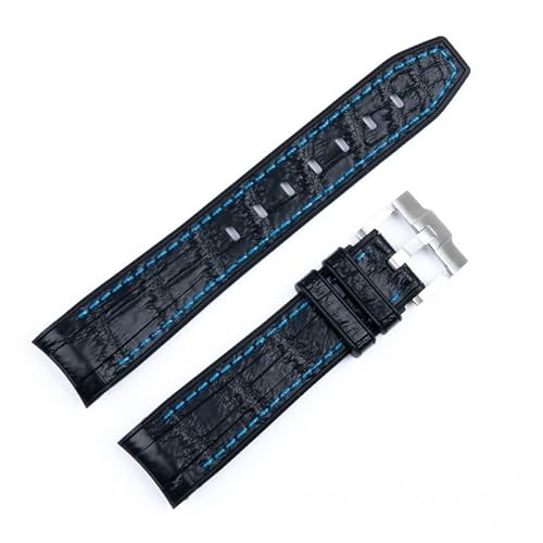 yeziu Uhrenarmband aus Gummi und Leder für Rolex Daytona Submariner GMT 20 mm Armband für Omega Speedmaster Moonwatch(Blue) von yeziu