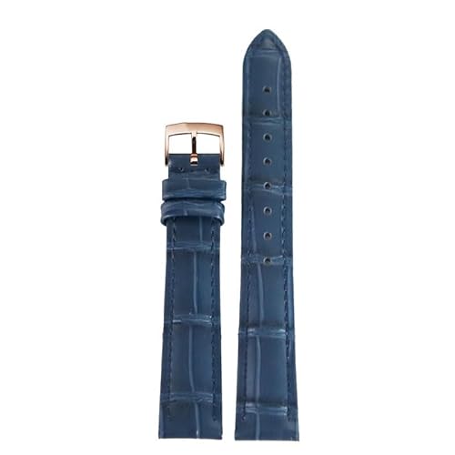 yeziu Uhrenarmband aus Leder mit Dornschließe für Omega De Ville Trésor III Speedmaster Seamaster Uhrenarmband Herren Damen Uhrenkette(Bluer,16mm) von yeziu
