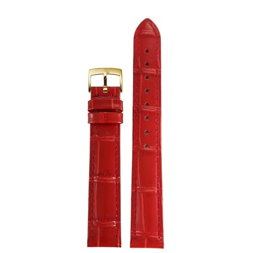 yeziu Uhrenarmband aus Leder mit Dornschließe für Omega De Ville Trésor III Speedmaster Seamaster Uhrenarmband Herren Damen Uhrenkette(Redg,14mm) von yeziu