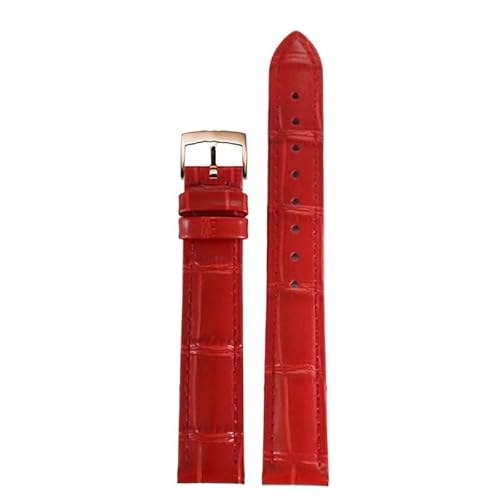 yeziu Uhrenarmband aus Leder mit Dornschließe für Omega De Ville Trésor III Speedmaster Seamaster Uhrenarmband Herren Damen Uhrenkette(Redr,12mm) von yeziu