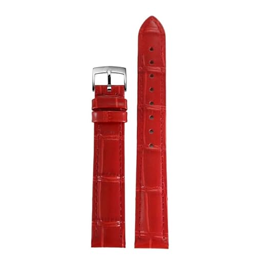 yeziu Uhrenarmband aus Leder mit Dornschließe für Omega De Ville Trésor III Speedmaster Seamaster Uhrenarmband Herren Damen Uhrenkette(Reds,13mm) von yeziu