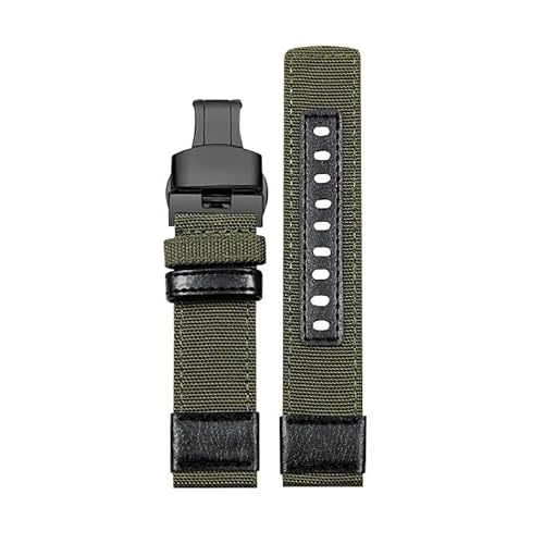 yeziu Uhrenarmband aus Nylon-Canvas für Breitling Avenger, Superocean und Navitimer(Army greenb2,22mm) von yeziu