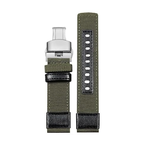yeziu Uhrenarmband aus Nylon-Canvas für Breitling Avenger, Superocean und Navitimer(Army greens2,22mm) von yeziu
