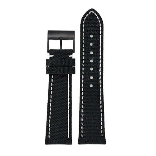 yeziu Uhrenarmband aus Nylon-Canvas für Breitling Avenger Reconnaissance Aircraft Super Ocean Yellow Wolf Blackbird(Black black) von yeziu